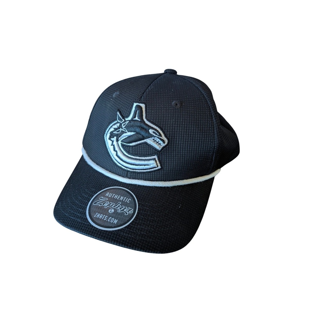 Zephyr‎ Vancouver Canucks NHL Snapback Hat Black White Rope Hat New With Tags